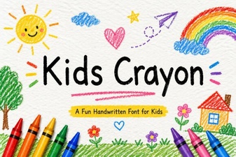 Creative Kids Projects with Crayon Style Fonts
